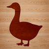 Vector illustration of a white goose in a realistic silhouette style.