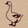 A simple vector illustration of a goose in silhouette, suitable for commercial or personal use.