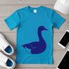 A realistic vector illustration of a goose in silhouette form.