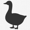 A simple outline illustration of a white goose with a subtle texture.