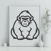 Artistic Gorilla In DXF For Free Download