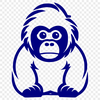 Creative Gorilla Stencil In DXF For Free Download