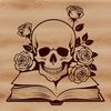 Elegant Skeleton Clip Art A stylized illustration of a Gothic-inspired skull with intricate details, suitable for various design purposes.