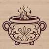 Witchcraft Magic Art A mystical illustration of a cauldron with magical candles and herbs, evoking the spirit of witchcraft.