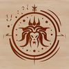 Witchcraft Illustration in a Dark Fantasy Style Illustrative witchcraft symbol featuring mystical elements in a gothic style, suitable for Halloween decoration.