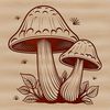 Witchy Mushroom Design Illustrated witchcraft symbol featuring a mushroom-inspired design, suitable for digital cutting and laser engraving.