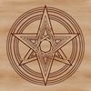 A detailed illustration of a pentagram surrounded by mystical symbols, perfect for witchcraft enthusiasts.