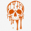 Spooky Gothic Style Skull Illustration A vector illustration of a dripping skull in a gothic style, ideal for Halloween decorations.