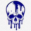 Beautiful Skull SVG Vector Art A graphic illustration of a dripping skull with a gothic aesthetic, suitable for Halloween designs.