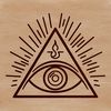 Gothic Eye Design Illustration A minimalist illustration featuring a gothic-inspired design with the Eye of Providence symbol in the center.