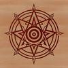 Mystical Symbolism A symbolic representation of witchcraft, featuring a stylized pentagram design.