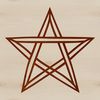 A gothic-inspired illustration of a witch's symbol, a pentagram.