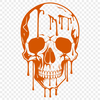 Free Drippy Skull Clip Art A detailed illustration of a skull with dripping or oozing texture, suitable for gothic designs.