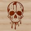 Halloween Decoration Design A detailed vector illustration of a dripping skull in a gothic style, suitable for Halloween decorations.