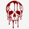 Gothic Skull Design with Drips A gothic-inspired skull design with drips and drops, suitable for vector graphics and digital cutting.