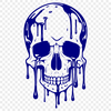 Spooky Halloween Vector Art A vector illustration of a dripping skull in a gothic style, suitable for Halloween decorations.