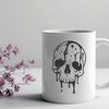 Gothic Skull Illustration SVG A vector illustration of a dripping skull with gothic details, suitable for various design projects.