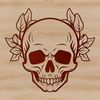 Witchcraft Floral Illustration A vector illustration of a witch surrounded by floral elements and a skull on a gothic-inspired background.