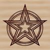 Witchcraft symbol featuring a pentagram within a circle, inspired by gothic and horror themes.