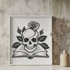 Free Gothic Skull Vector Image A stylized Gothic skull with intricate details, suitable for crafting and design projects.