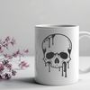 Free Halloween Vector Design A gothic-inspired vector design featuring a dripping skull symbol, ideal for Halloween decorations and designs.