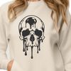 Detailed Skull Vector Art A detailed illustration of a skull with dripping blood, suitable for vector graphics and various digital designs.