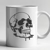 Free Halloween SVG Design A stylized skull with drips of liquid or blood, suitable for Halloween decorations.