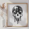 Spooky Gothic Artwork A dark gothic-inspired illustration of a skull with dripping liquid.