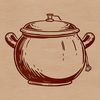 Mystical Witchcraft Symbolism A dark, mystical illustration of a witch's cauldron with swirling potions and magical symbols.