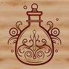 Gothic Potion Bottle Art A detailed illustration of a witch's potion bottle, surrounded by mystical symbols, in a gothic-inspired design.