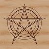 Witchcraft Icon Illustration A detailed illustration of a witch's symbol, featuring intricate details on a dark background.