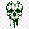 Gothic Dripping Skull Vector Art A detailed illustration of a dripping skull, suitable for vector graphics.