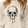 Free Vector Skull Design Download A stylized illustration of a dripping skull with gothic details, suitable for digital design projects.