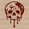 Gothic Design Vector Art A vector art design featuring a dripping skull with intricate details suitable for commercial or personal use.