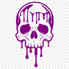 Spooky Skull Clip Art A gothic-inspired dripping skull design suitable for Halloween decorations and craft projects.