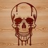 Spooky Gothic Skull Art A stylized illustration of a dripping skull, suitable for Halloween decorations or gothic designs.
