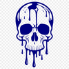 A detailed illustration of a skull with dripping or oozing texture, suitable for Halloween decorations.