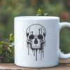 Spooky Gothic Decoration A gothic-inspired illustration of a dripping skull, perfect for Halloween decorations and designs.