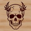 Halloween Decorative Skull Design A stylized illustration of a skull with Gothic details, suitable for Halloween decorations or designs.