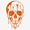 Spooky Gothic Illustration A stylized illustration of a dripping skull, commonly associated with Halloween and gothic themes.