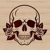 Ornate Gothic-Style Skull SVG Clip Art A detailed, ornate Gothic-style skull design featuring intricate details and patterns.