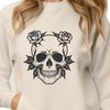 Intricately Detailed Medieval Skull A medieval-inspired skull design featuring intricate details and floral elements.