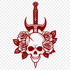Beautiful Gothic Skull Clipart A detailed vector illustration of a Gothic-inspired skull with intricate details, perfect for crafting and DIY projects.
