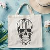 Gothic Skull Drip Illustration Gothic style skull illustration with dripping effect.