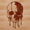 Free Halloween Decor SVG Clip Art A digital illustration of a dripping skull in a gothic style, suitable for Halloween decorations.