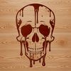 Dripping Skull Design Vector A stylized illustration of a skull with dripping, Gothic-inspired design elements.