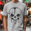 Vector Halloween Decoration Design Gothic dripping skull graphic in vector format, ideal for Halloween decorations.