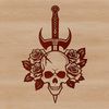 Free Vector Art Gothic Skull A stylized Gothic-style skull with ornate details, suitable for Halloween decorations or vector art designs.