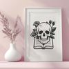 Free Halloween Decoration A stylized Gothic skull with intricate details, suitable for Halloween decorations or vector design projects.