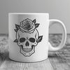 Dark Romance Skull Design Gothic-inspired skull design with a rose intertwined in its bony details.
